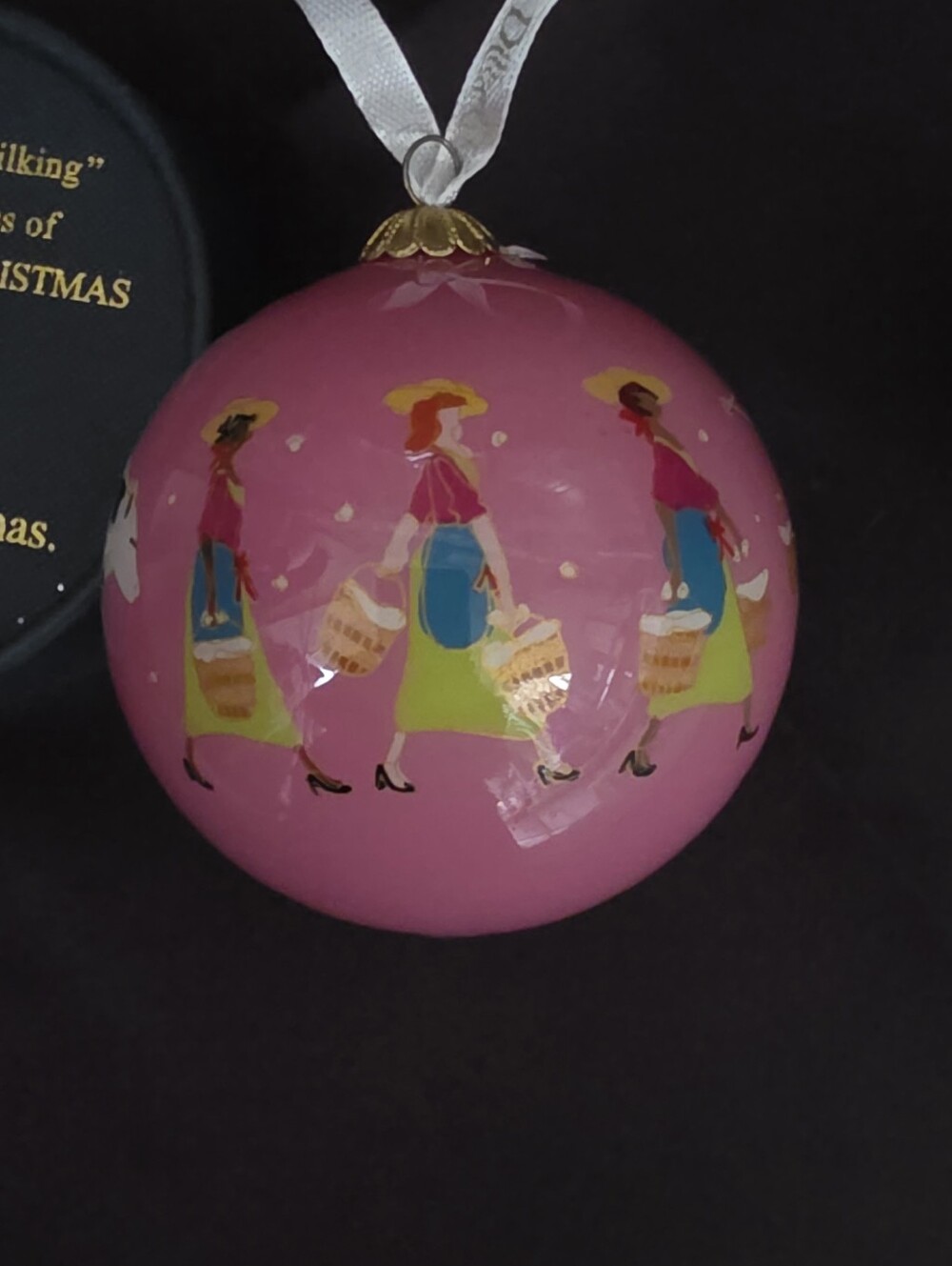 Dillard's 2013 "5 Golden Rings" Glass Ornaments 12 Days of Christmas Series